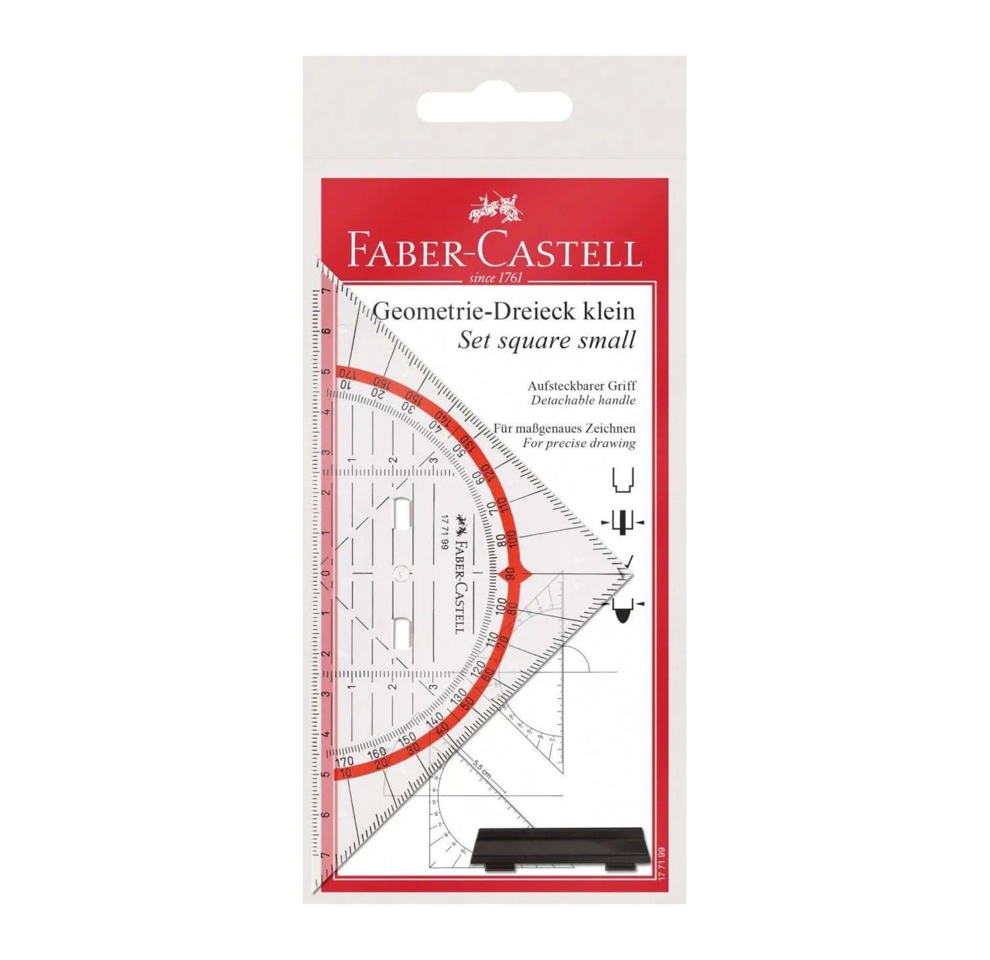 Faber-Castell Set square, small, with handle, 14 cm 177199