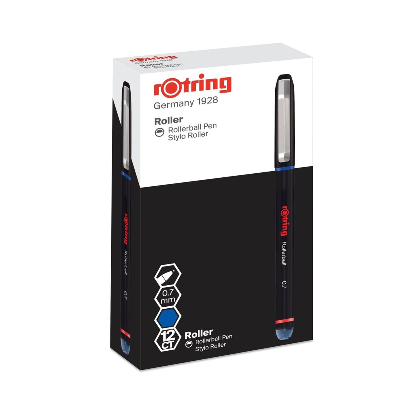 Rotring Rollerball Pen Fine Point (0.7 mm) Blue Ink 12 Count 2146106