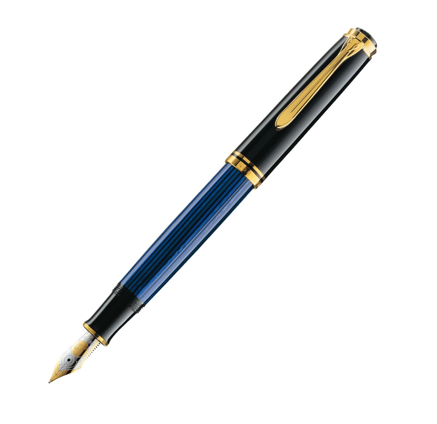 Pelikan M800 Souveraen Black/Blue Fountain Pen With Gold, Fine 995944