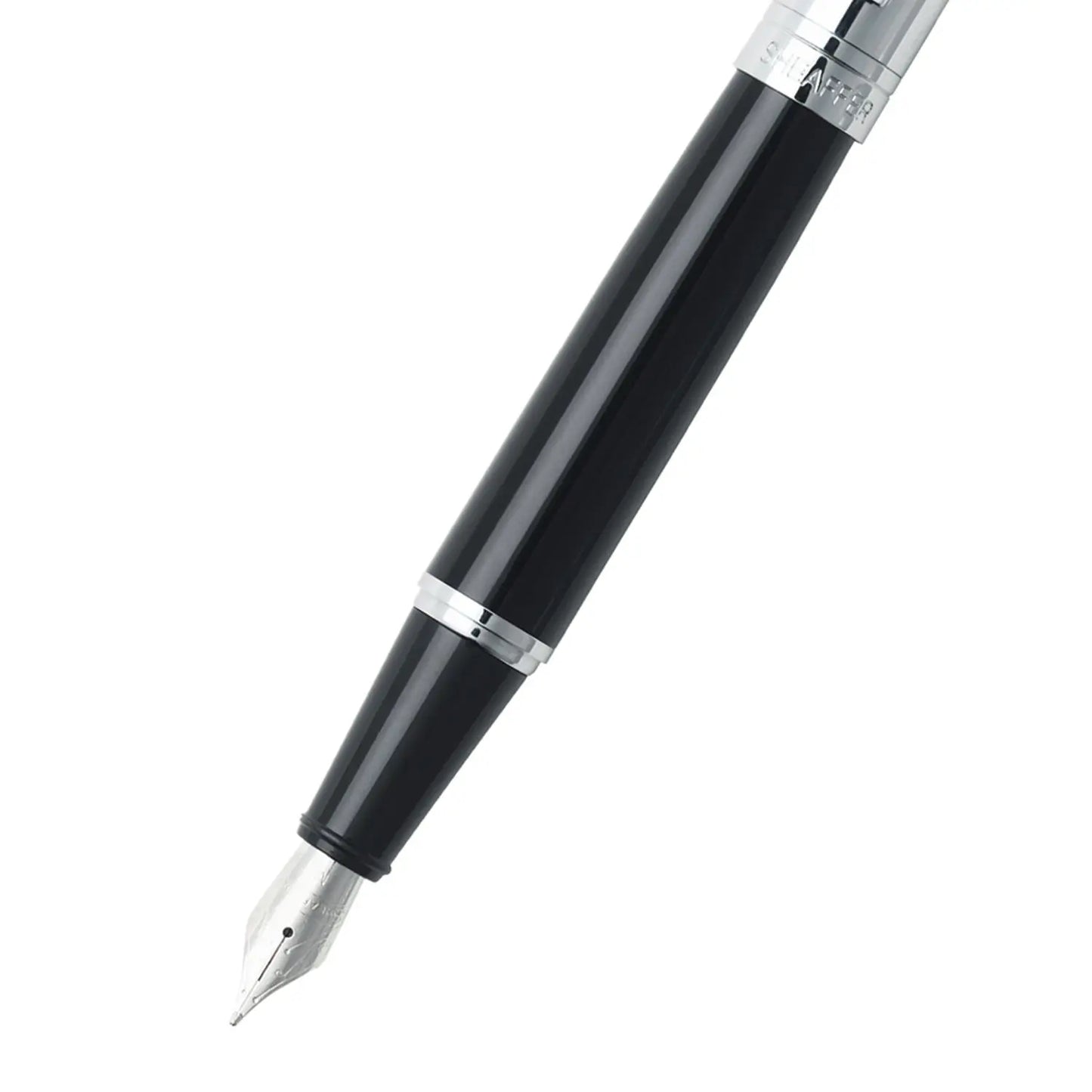 Sheaffer 300 E9314 Glossy Black Chrome Cap with Chrome- Trims Finefp E0931443