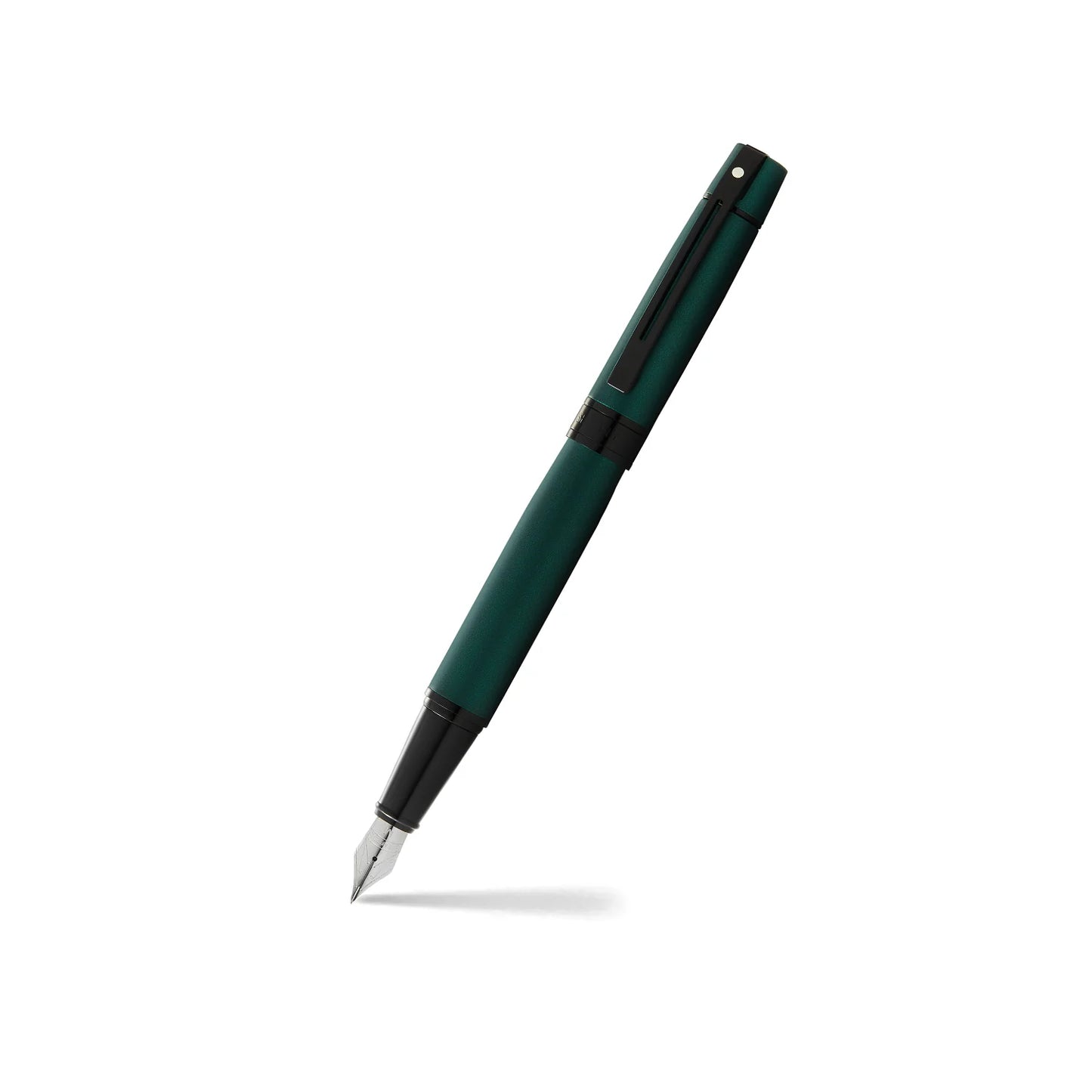 Sheaffer 300 Matte Green Medium Nib Fountain Pen With Black Trims E0934653