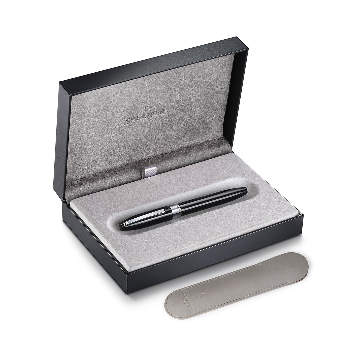 Sheaffer Legacy 9064 Glossy Black Inlaid Nib Fountain Pen with Chrome-Plated Trims, Fine E0906443
