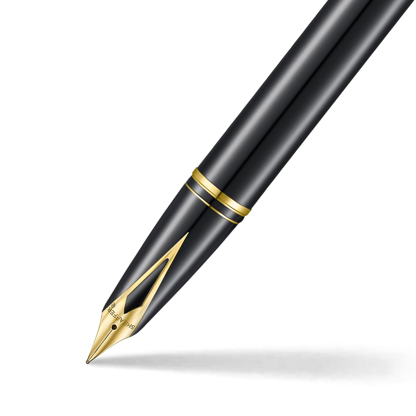 Sheaffer Legacy 9065 Glossy Black and Chrome Bi-color Fountain Pen with 14K PVD Gold-Plated, Stainless Steel Inlaid Nib and Trims - Fine E0906543