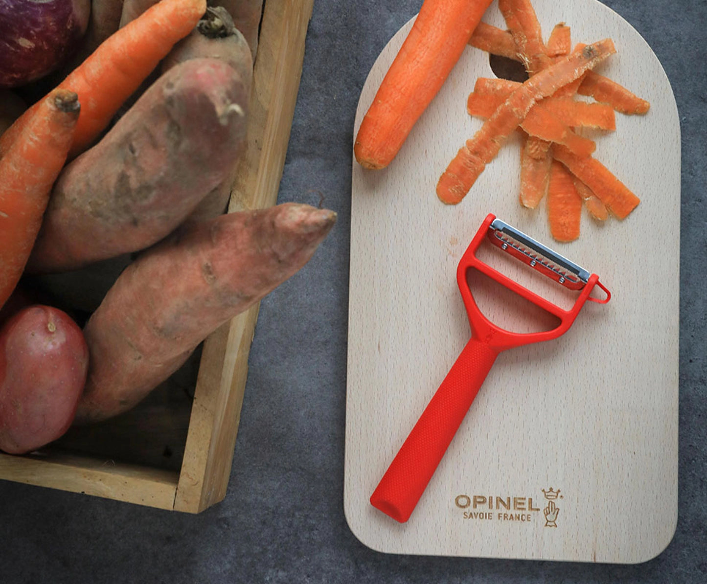 Opinel T-DUO Polymer Peeler in Red 002429