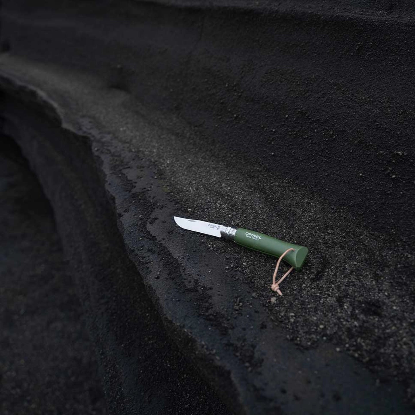 Opinel No.08 Bushwhacker Khaki Stainless Steel Folding Knife with Lanyard 001703