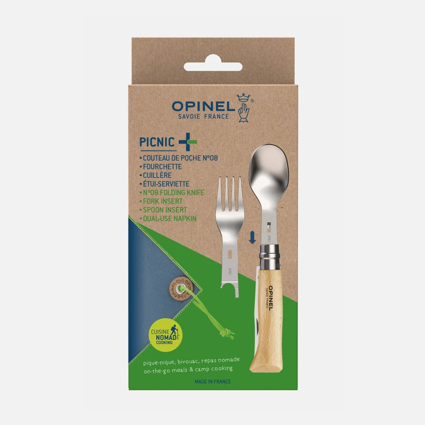Opinel Picnic+ Cutlery Complete Set with No.08 Folding Knife 002500