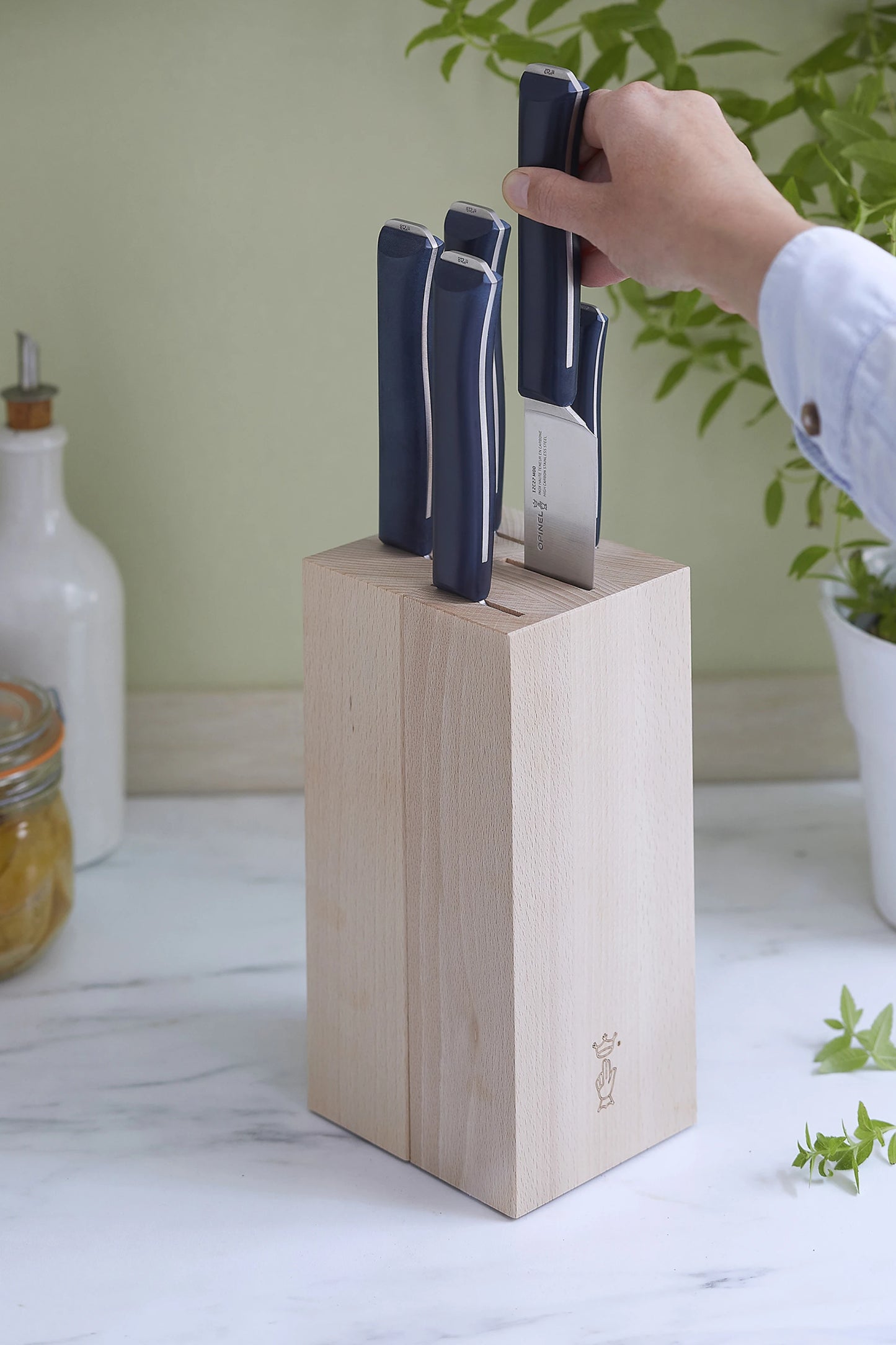Opinel Intempora 5 Piece Chef Knife Set with Block 002404
