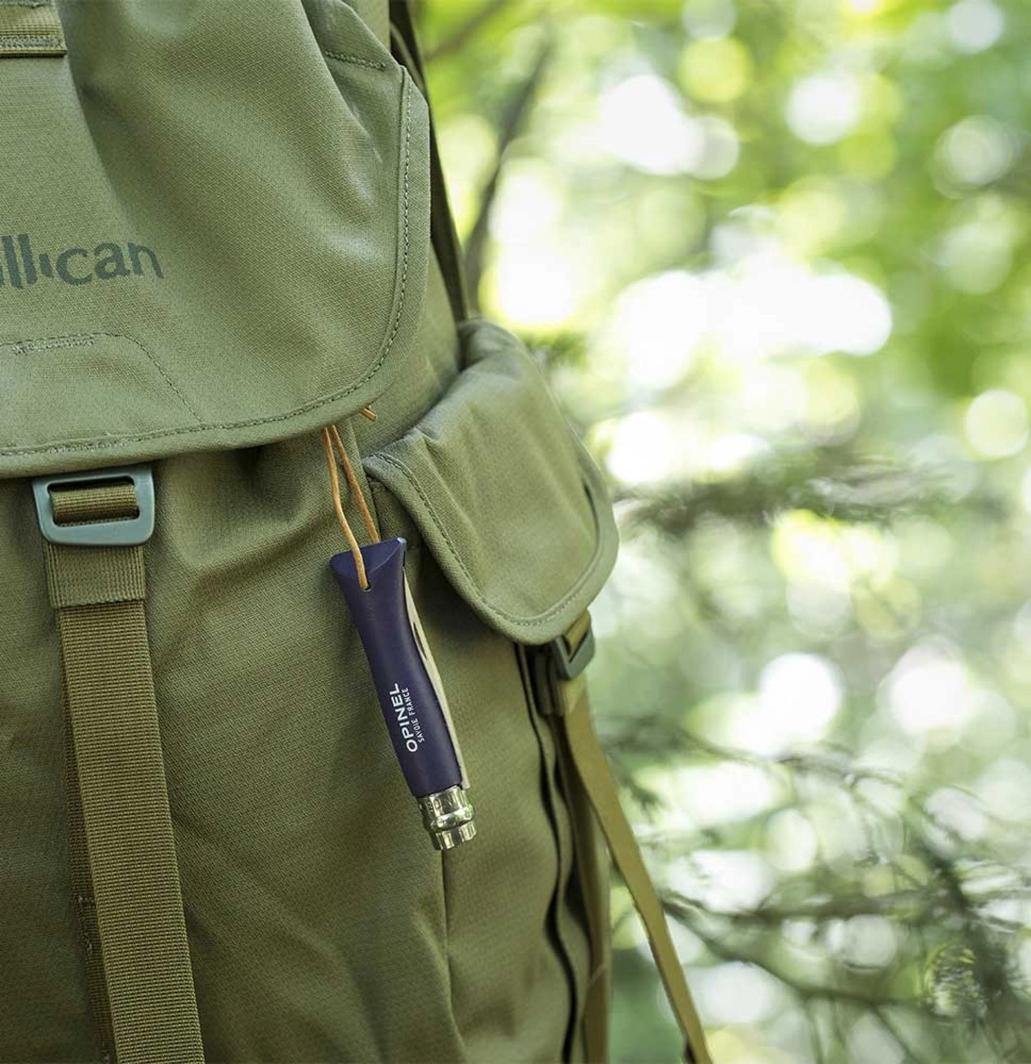 Opinel No.06 Bushwhacker Purple Gray Stainless Steel Folding Knife with Lanyard 002204