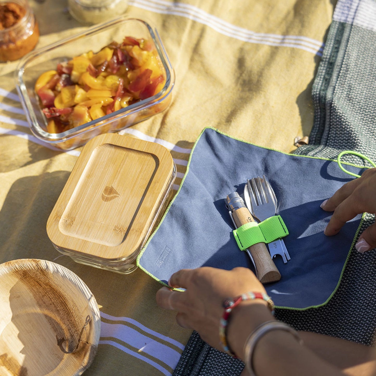 Opinel Picnic+ Cutlery Complete Set with No.08 Folding Knife 002500
