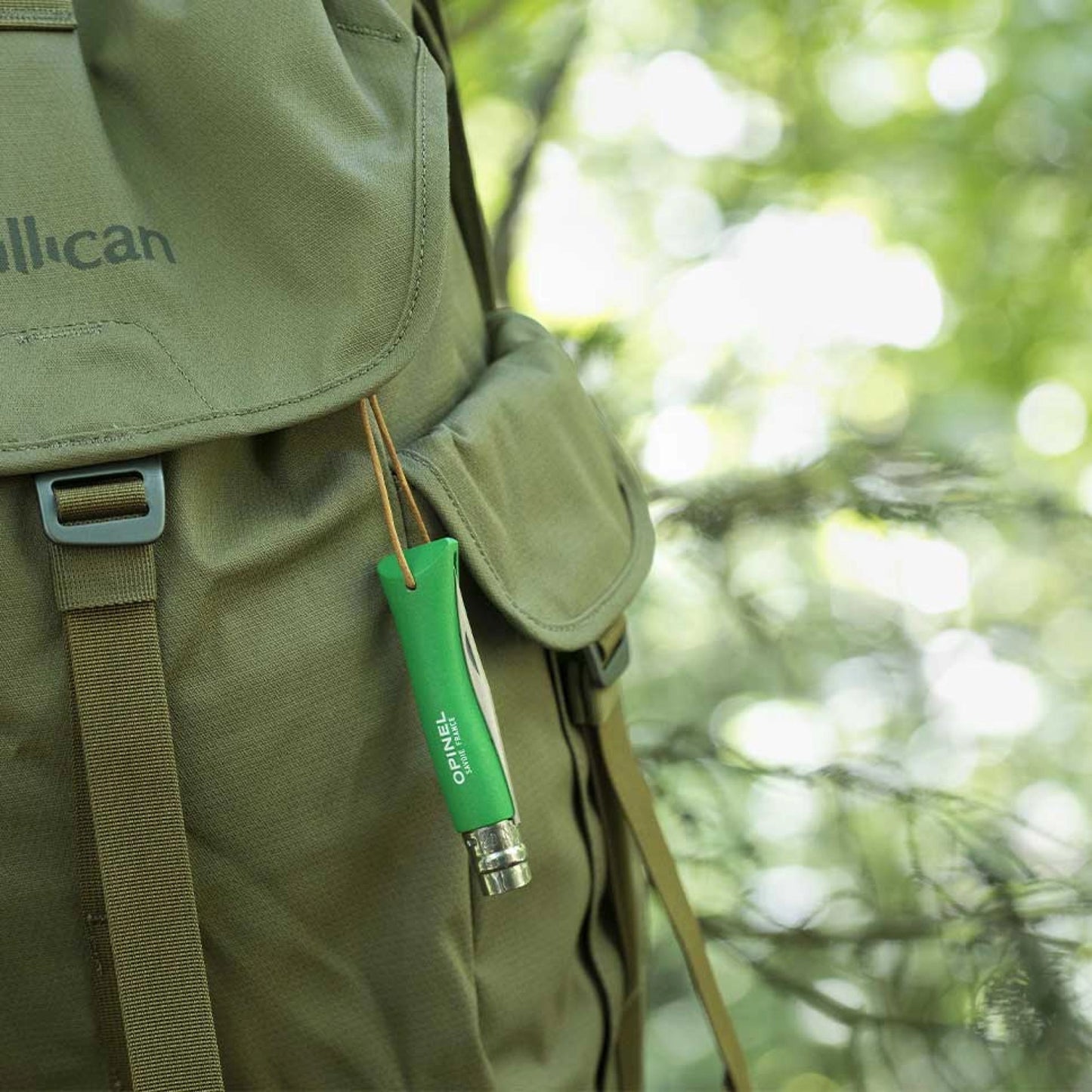 Opinel No.07 Bushwhacker Green Meadow Stainless Steel Pocket Knife with Lanyard 002210