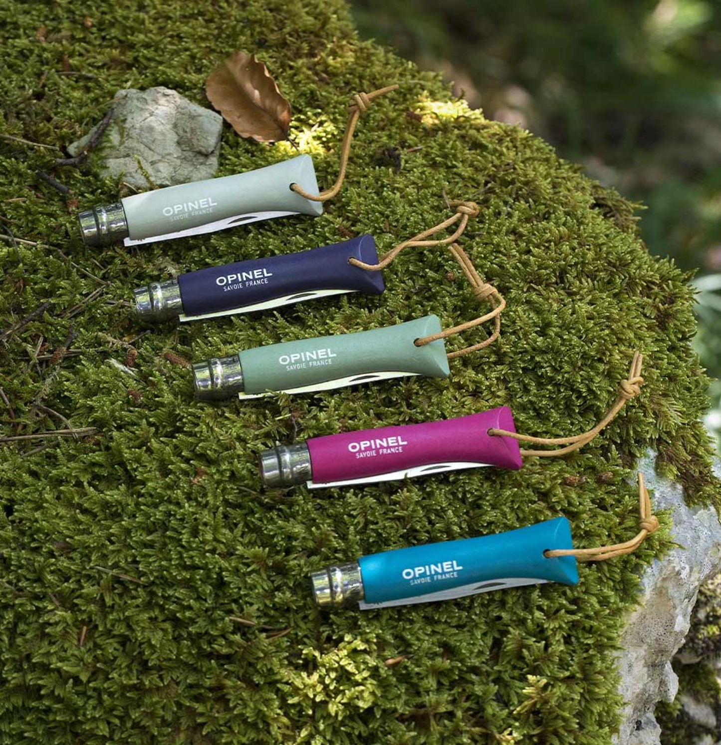 Opinel No.06 Bushwhacker Sage Stainless Steel Folding Knife with Lanyard 002203