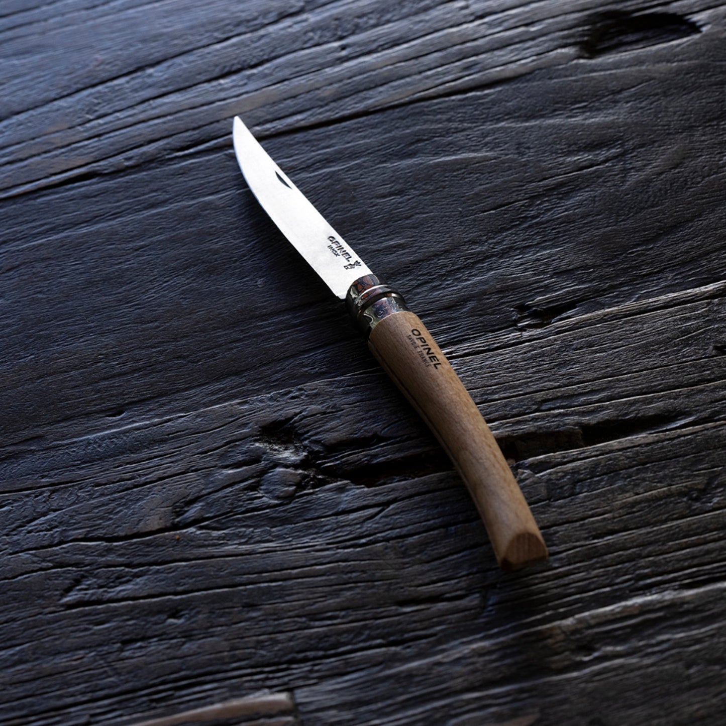 Opinel No.08 Beech Effilé - New version Stainless Steel Pocket Knive 002558