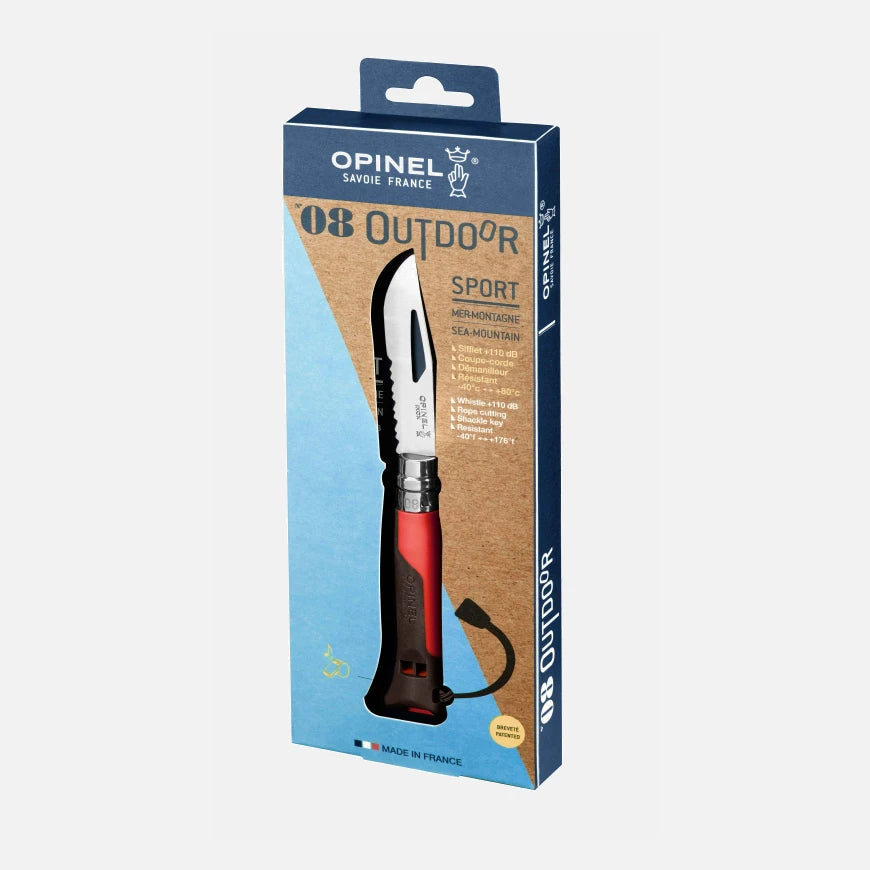 Opinel No.08 Stainless Steel Folding Knife - Outdoor Earth / Red 001714
