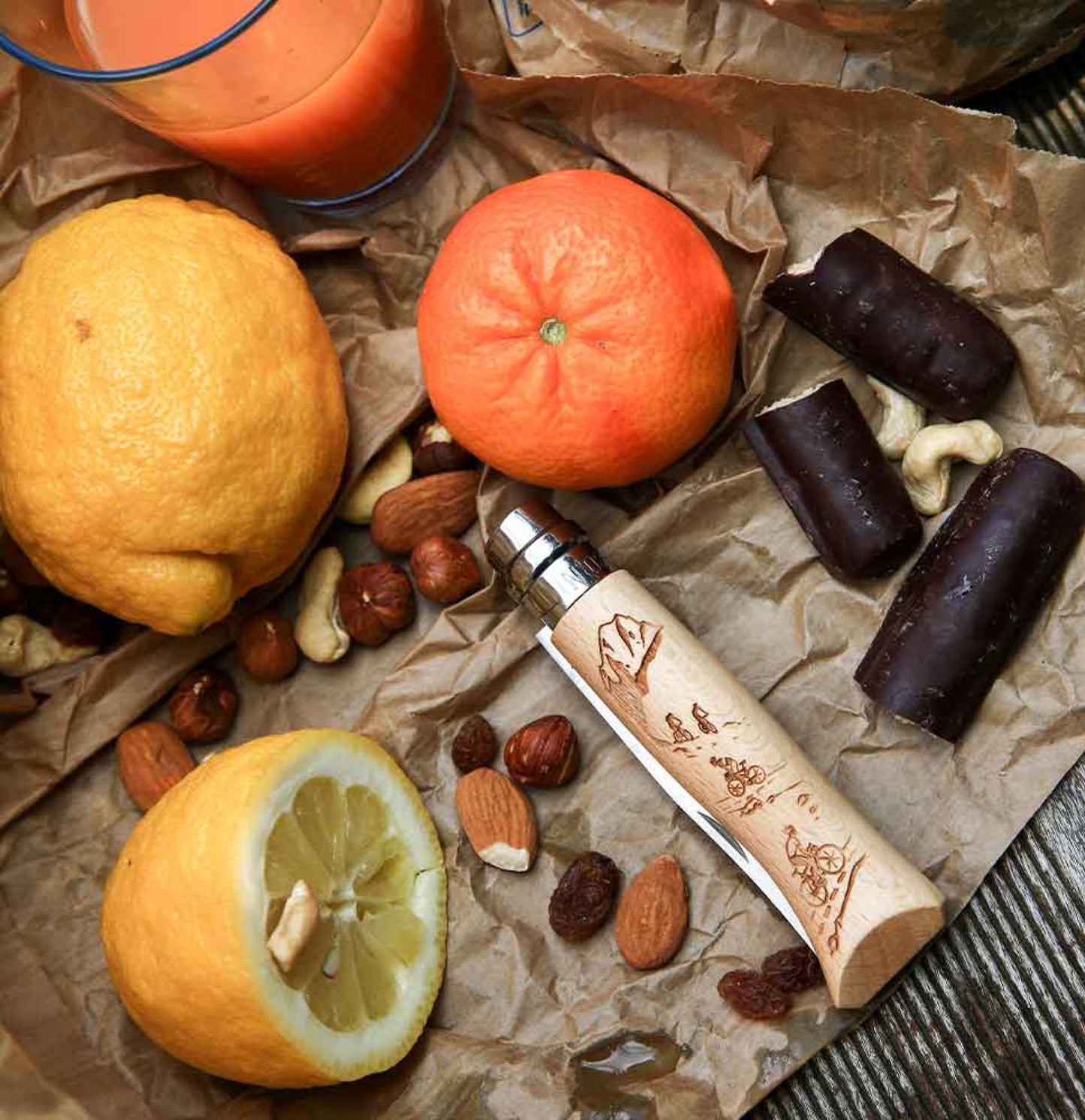 Opinel N°08 Engraved Biking Stainless Steel Pocket Knife 002187