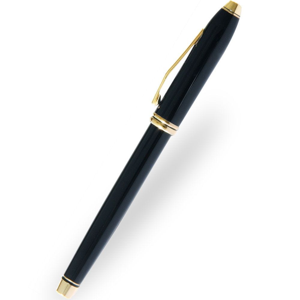 Cross Townsend Classic Black Lacquer Gold Plated Selectip Rollerball Pen 575