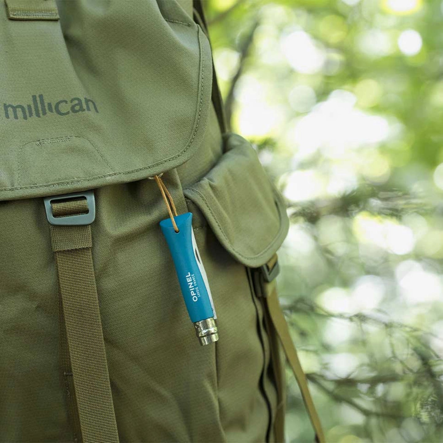 Opinel No.06 Bushwhacker Turquoise Stainless Steel Folding Knife with Lanyard 002200