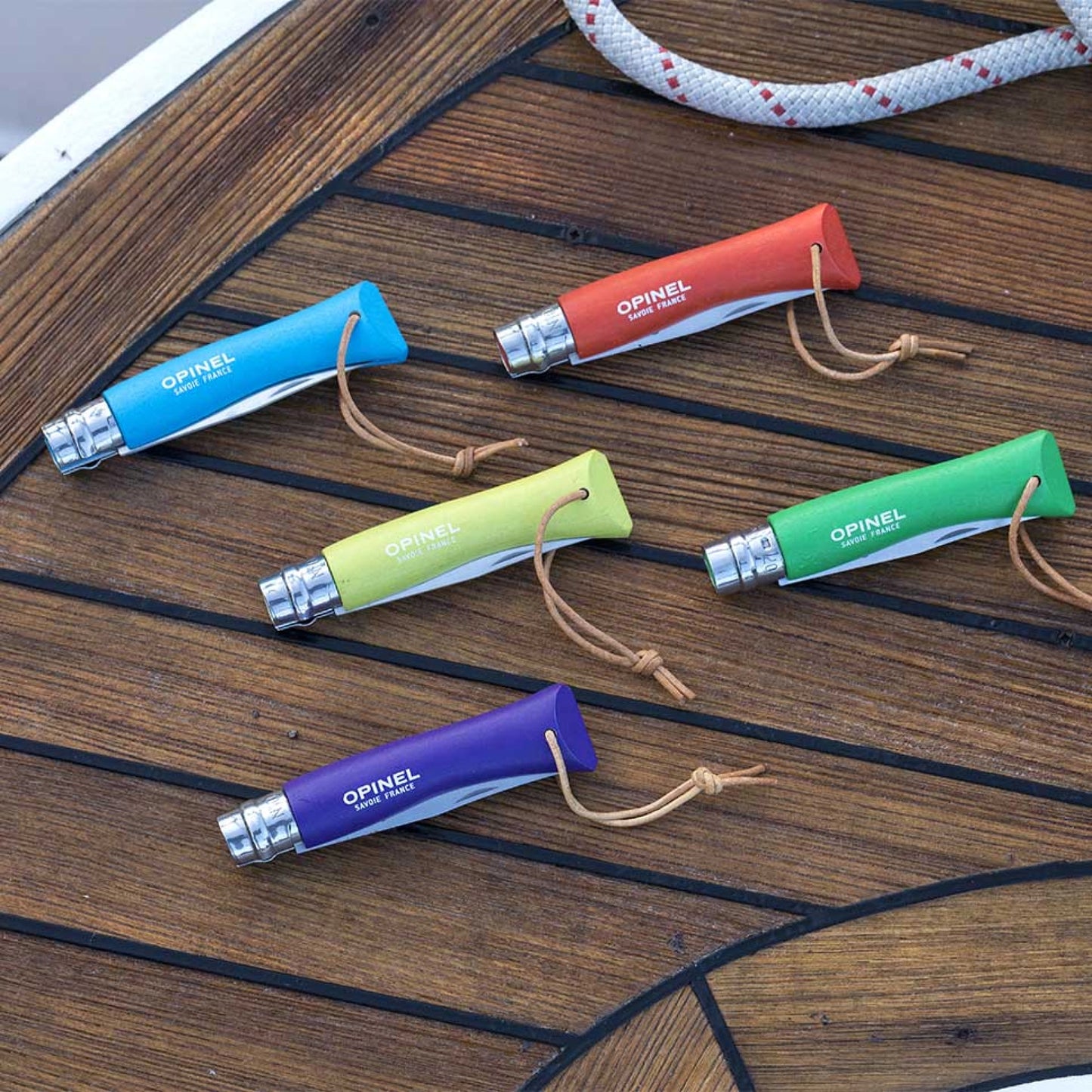 Opinel No.07 Bushwhacker Purple Stainless Steel Pocket Knife with Lanyard 002205