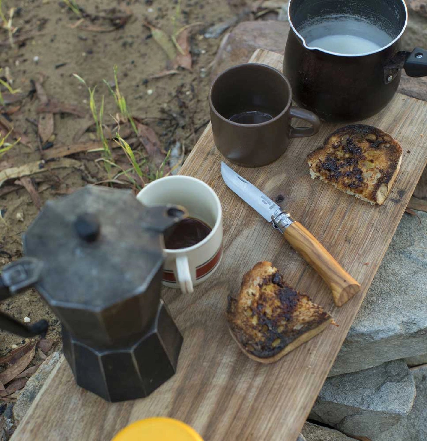 Opinel N°08 Olive Wood Stainless Steel Pocket Knife + Sheath 001004