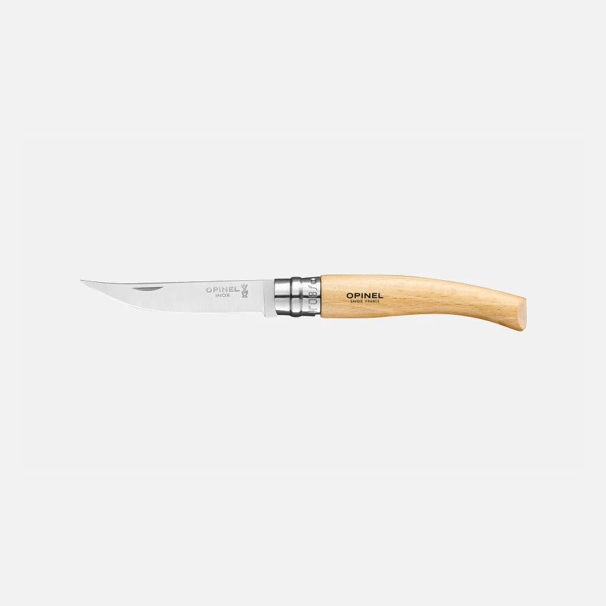 Opinel No.08 Beech Effilé - New version Stainless Steel Pocket Knive 002558