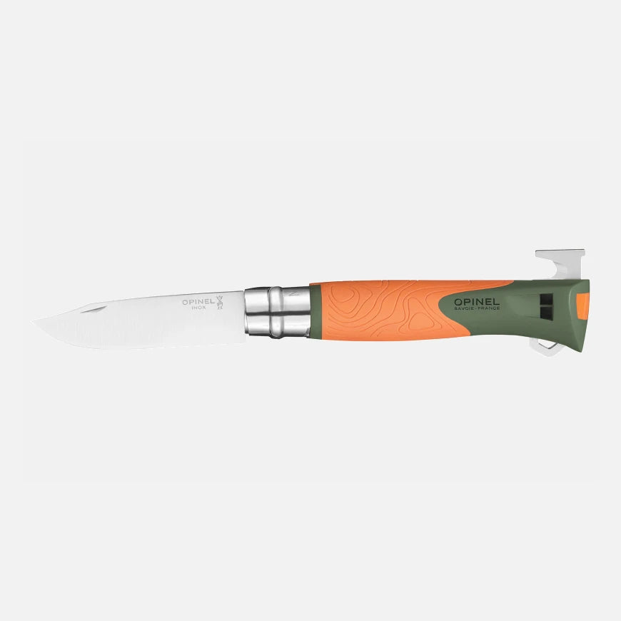 Opinel No.12 Outdoor Explore Folding Knife With Tick Remover Orange 002454