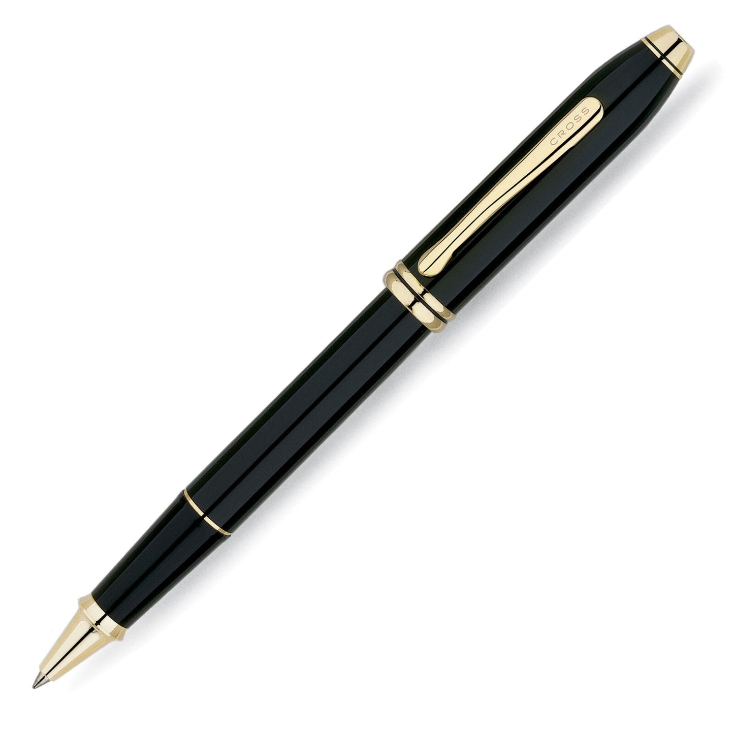 Cross Townsend Classic Black Lacquer Gold Plated Selectip Rollerball Pen 575