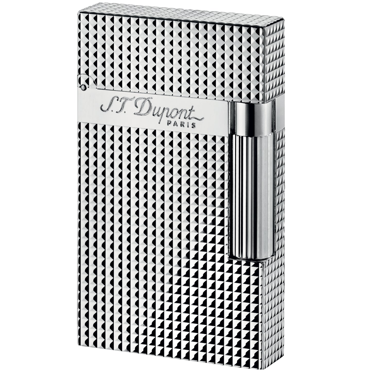 S.T. Dupont Ligne 2 Lighter, Silver Diamond Head, 16184