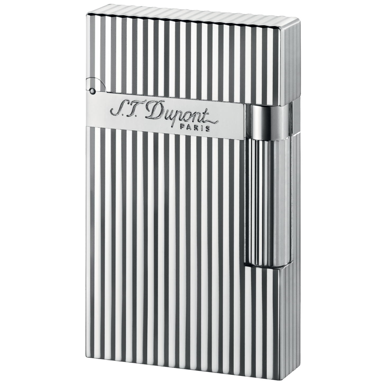 S.T. Dupont Ligne 2 Lighter, Silver Vertical Lines, 16817 (016817)