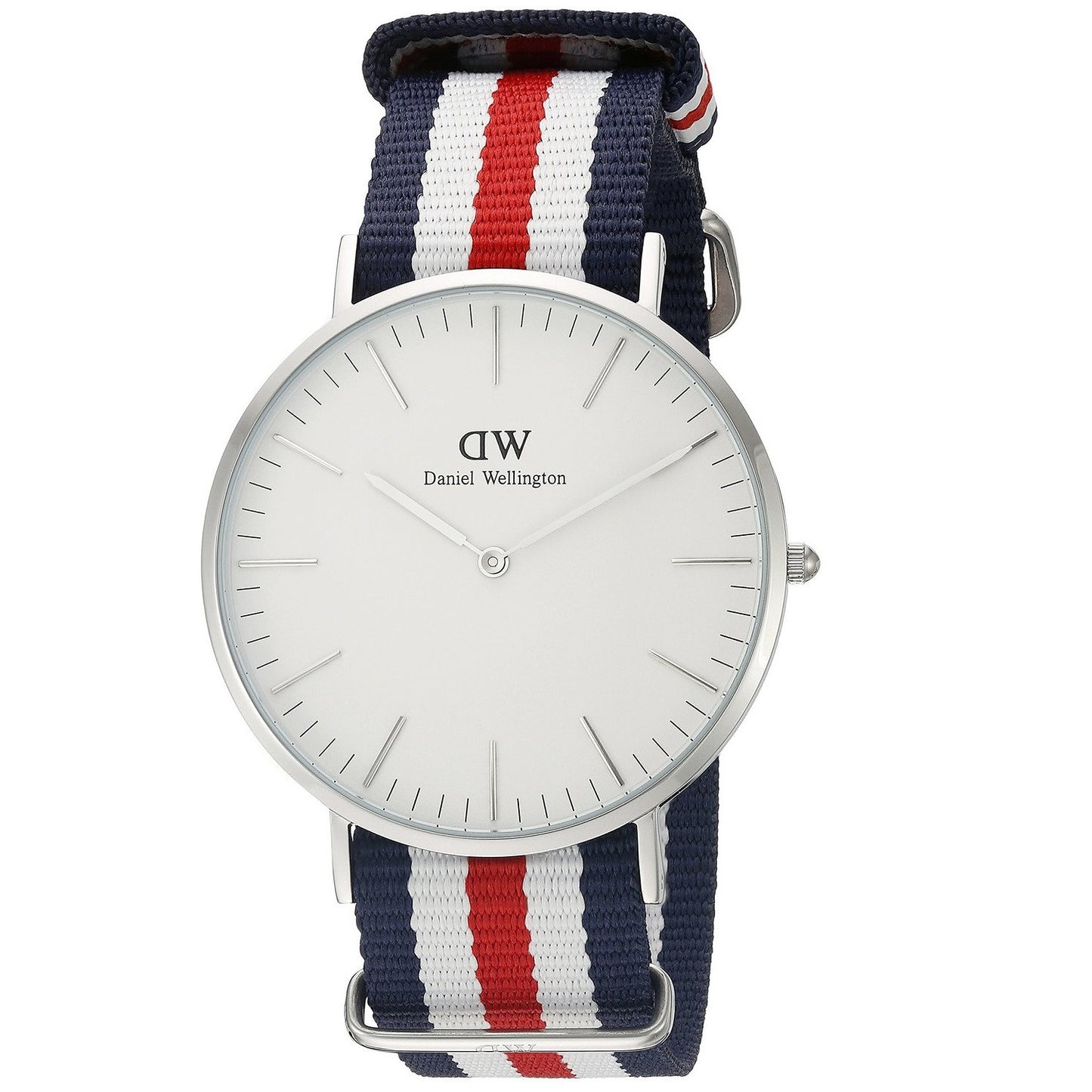 Daniel Wellington Men's 0202DW 'Canterbury' Blue, White and Red Nylon Watch