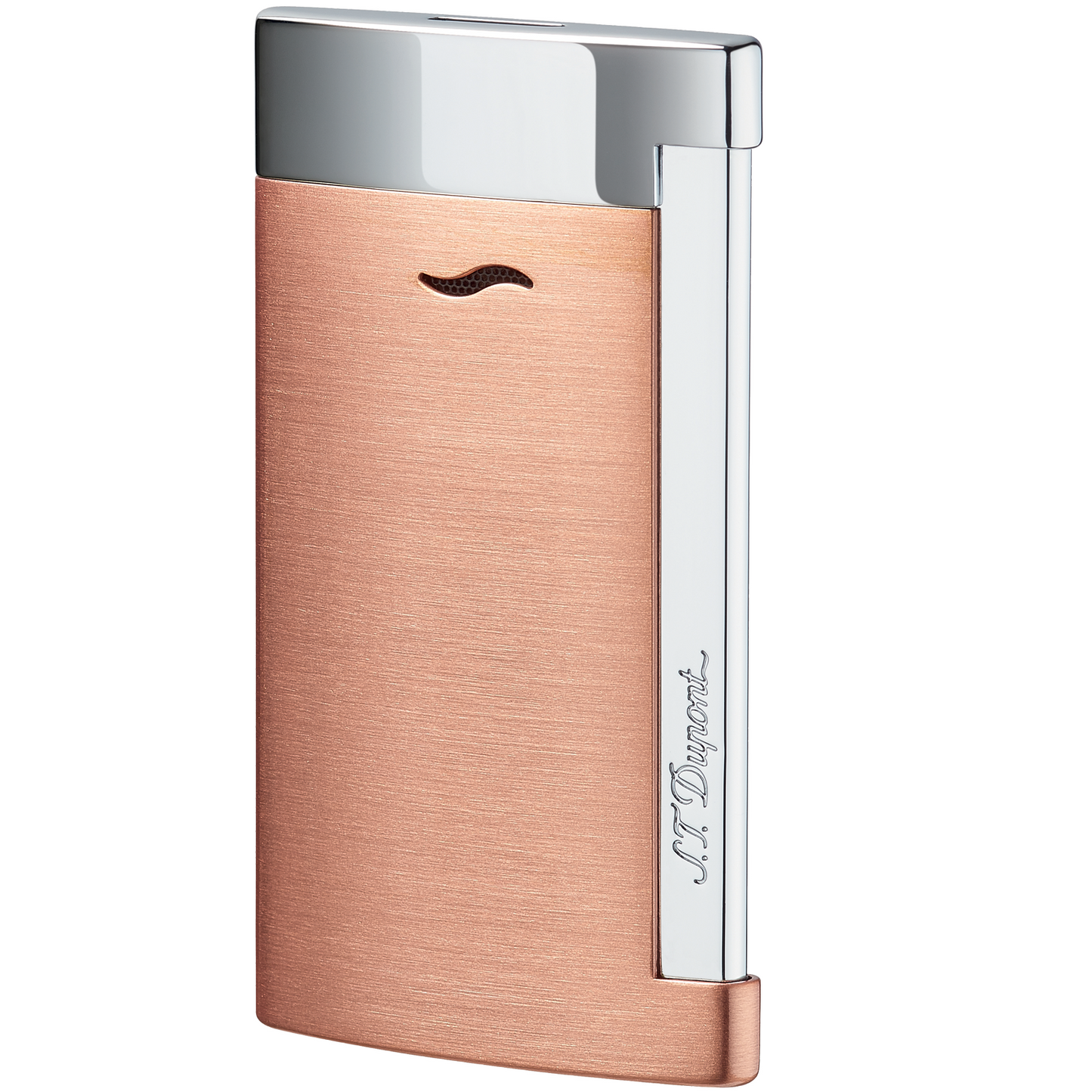 S.T. Dupont Slim 7 Single Torch Flame Lighter Brushed Copper & Chrome 27704