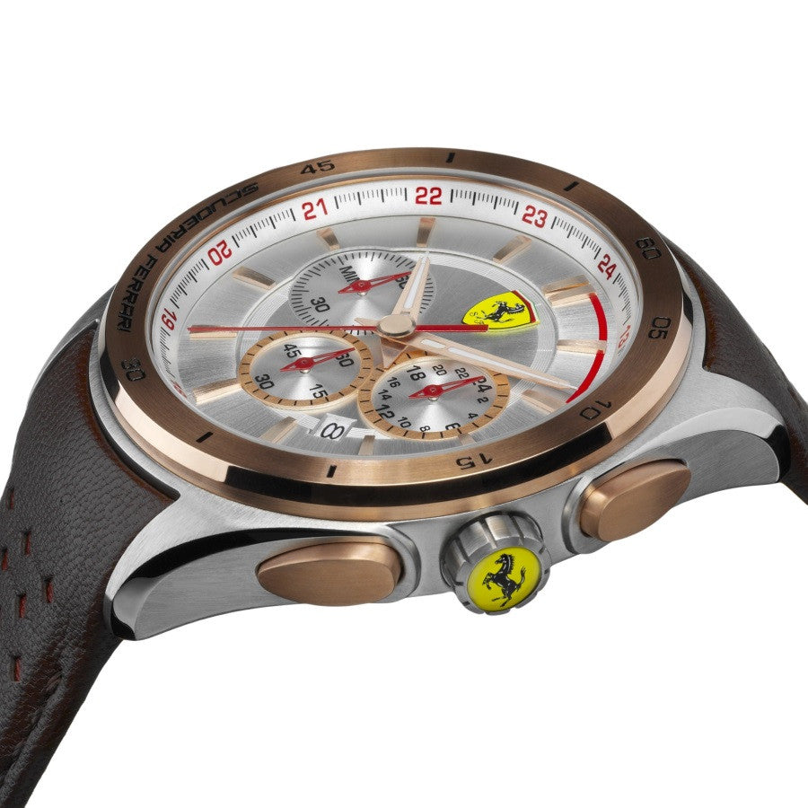Ferrari Men's Gran Premio 0830190 Brown Leather Quartz Watch