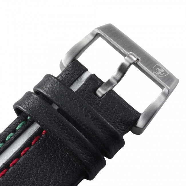 Ferrari Men's 0830237 D50 Stainless Steel Watch with Striped Leather Band