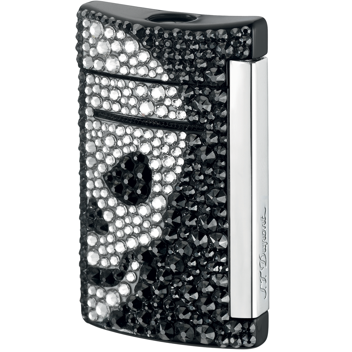S.T. Dupont Lighter Minijet White Skull Swarovski Crystals 10093