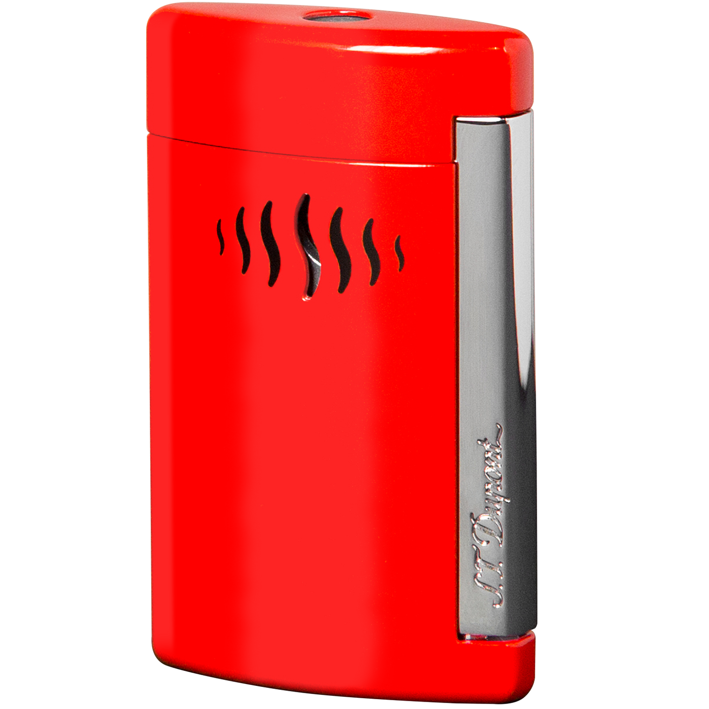 S.T. Dupont MiniJet Chrome Finish Red Lighter 10510