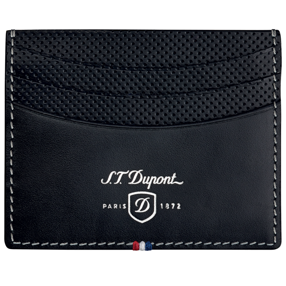 S.T. Dupont Défi Perforated Credit card holder, Black Leather, 170406