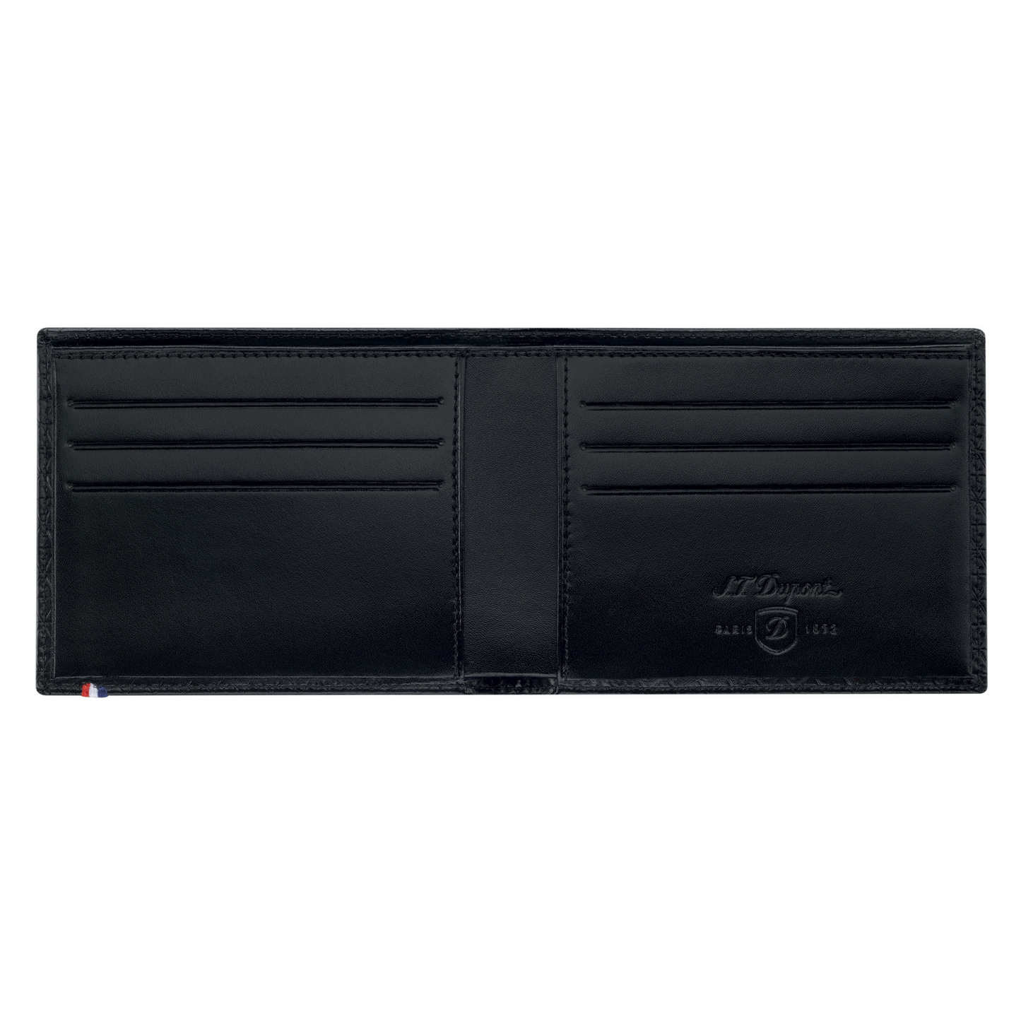 S.T. Dupont 6 Credit Card, Leather Billfold Wallet, Fire Head Pattern 180090