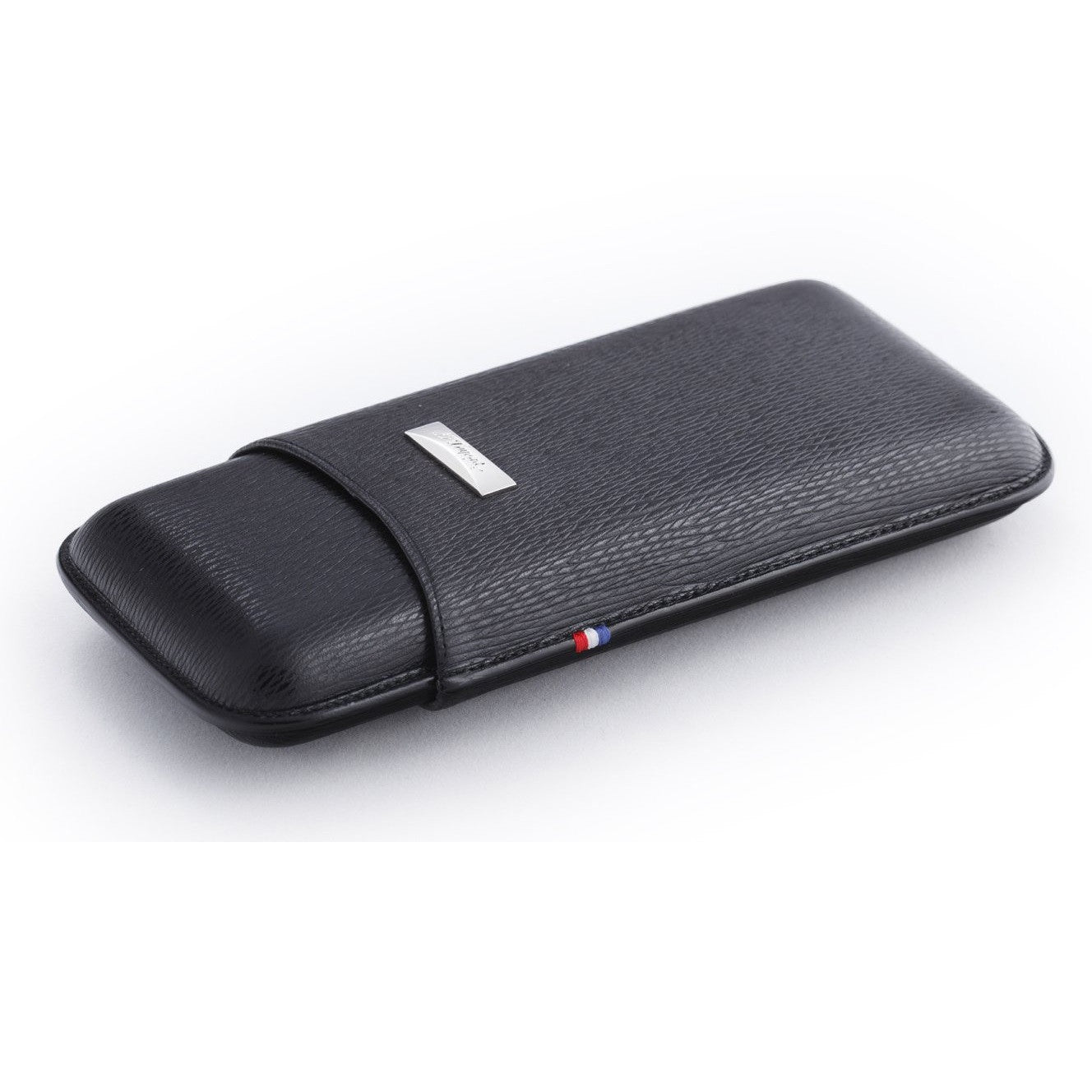 S.T. Dupont Black Leather Adjustable Cigar Case For 3 Cigars, 180319