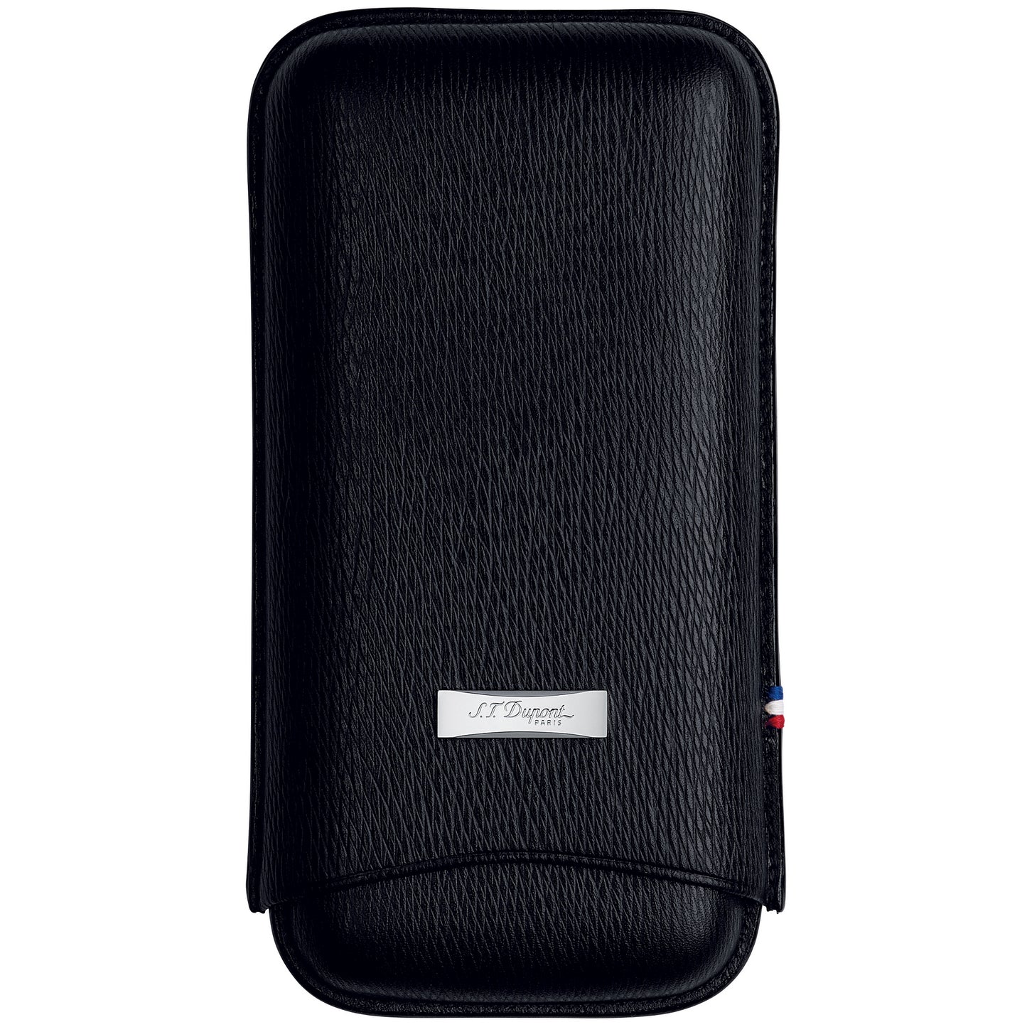 S.T. Dupont Black Leather Adjustable Cigar Case For 3 Cigars, 180319
