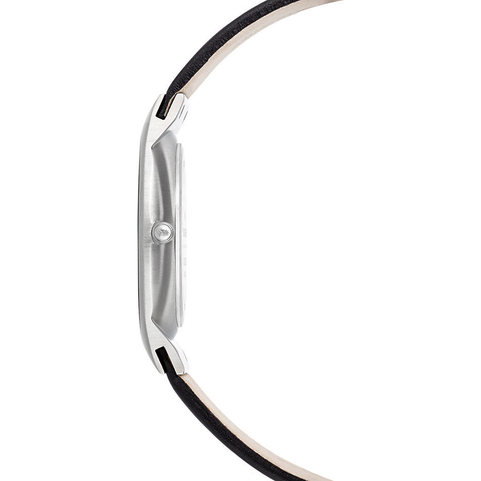 Skagen Men's Classic 233XXLSLN Black Leather Quartz Watch with Blue Dial