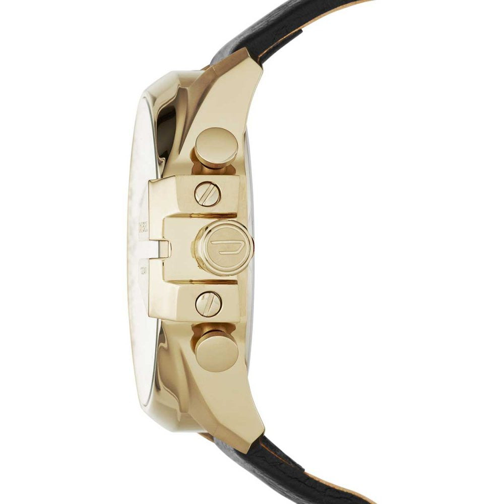 Diesel Men's DZ4344 'Mega Chief' Chronograph Black Leather Watch