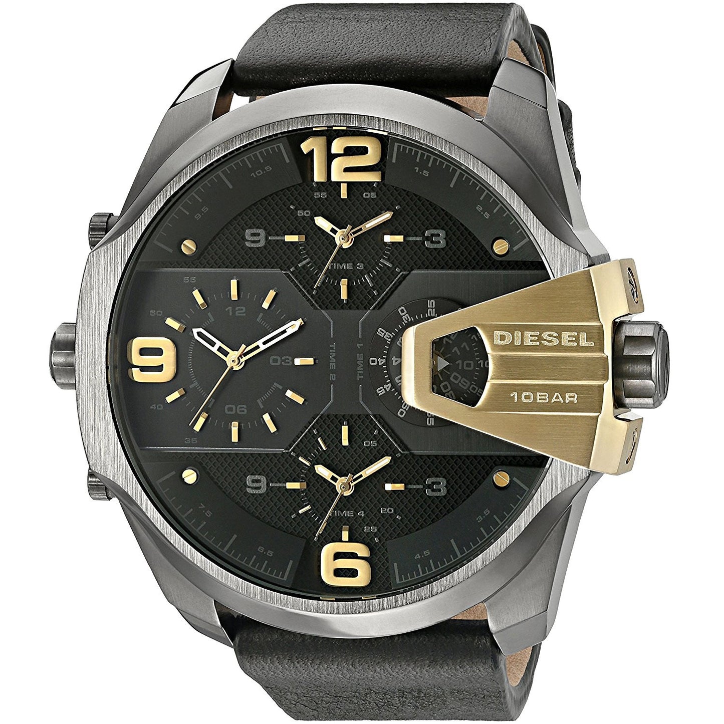 Diesel Men's DZ7377 Uberchief Round Black Strap Watch