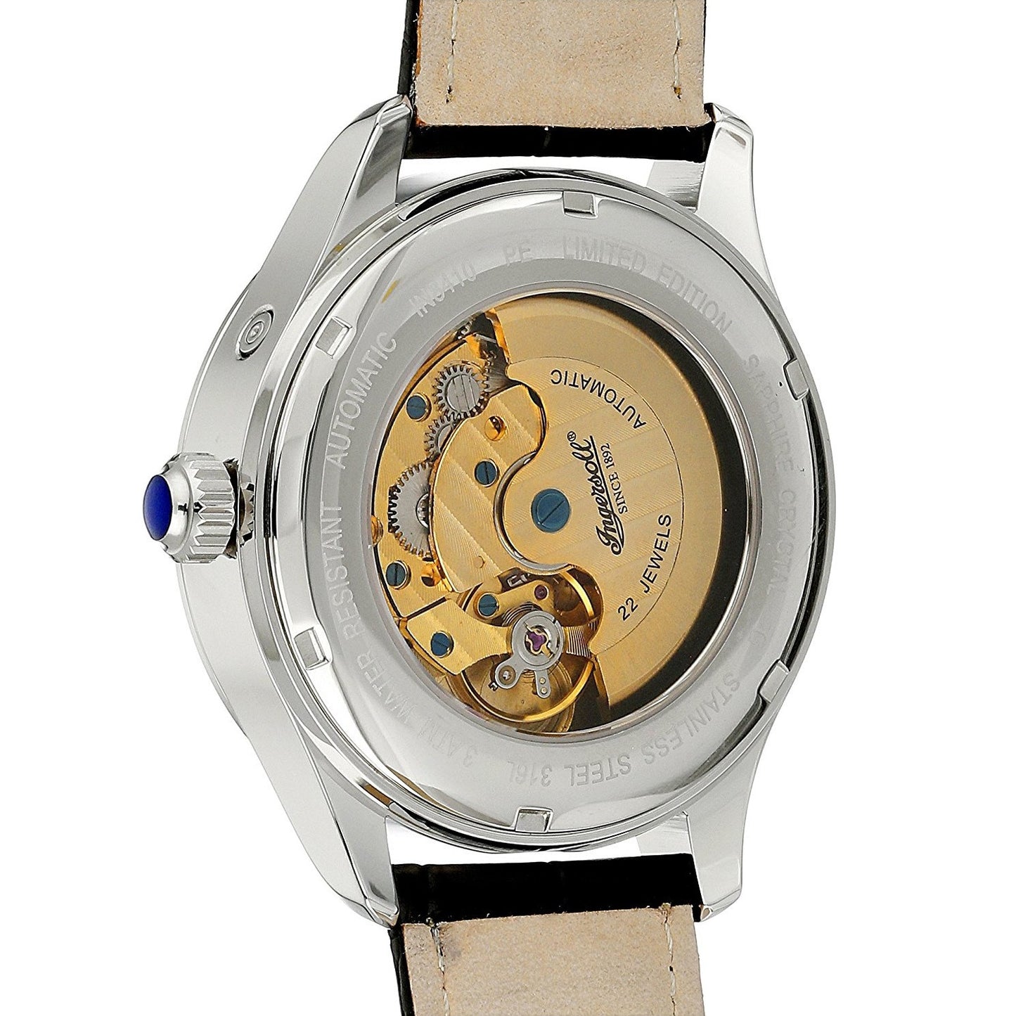 Ingersoll Men's IN8410WH Sam Analog Display Automatic Self Wind Black Watch