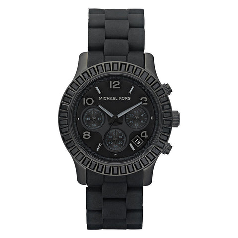 Michael Kors Unisex MK5512 Black Silicone Quartz Watch Black Dial