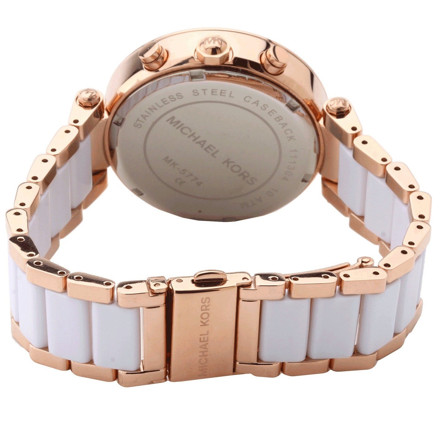 Michael Kors Women's MK5774 Parker Rose Gold-Tone White Watch