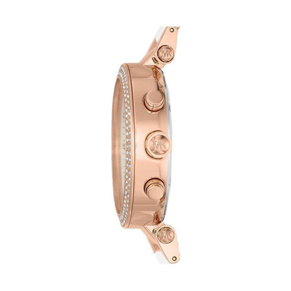 Michael Kors Women's MK5774 Parker Rose Gold-Tone White Watch