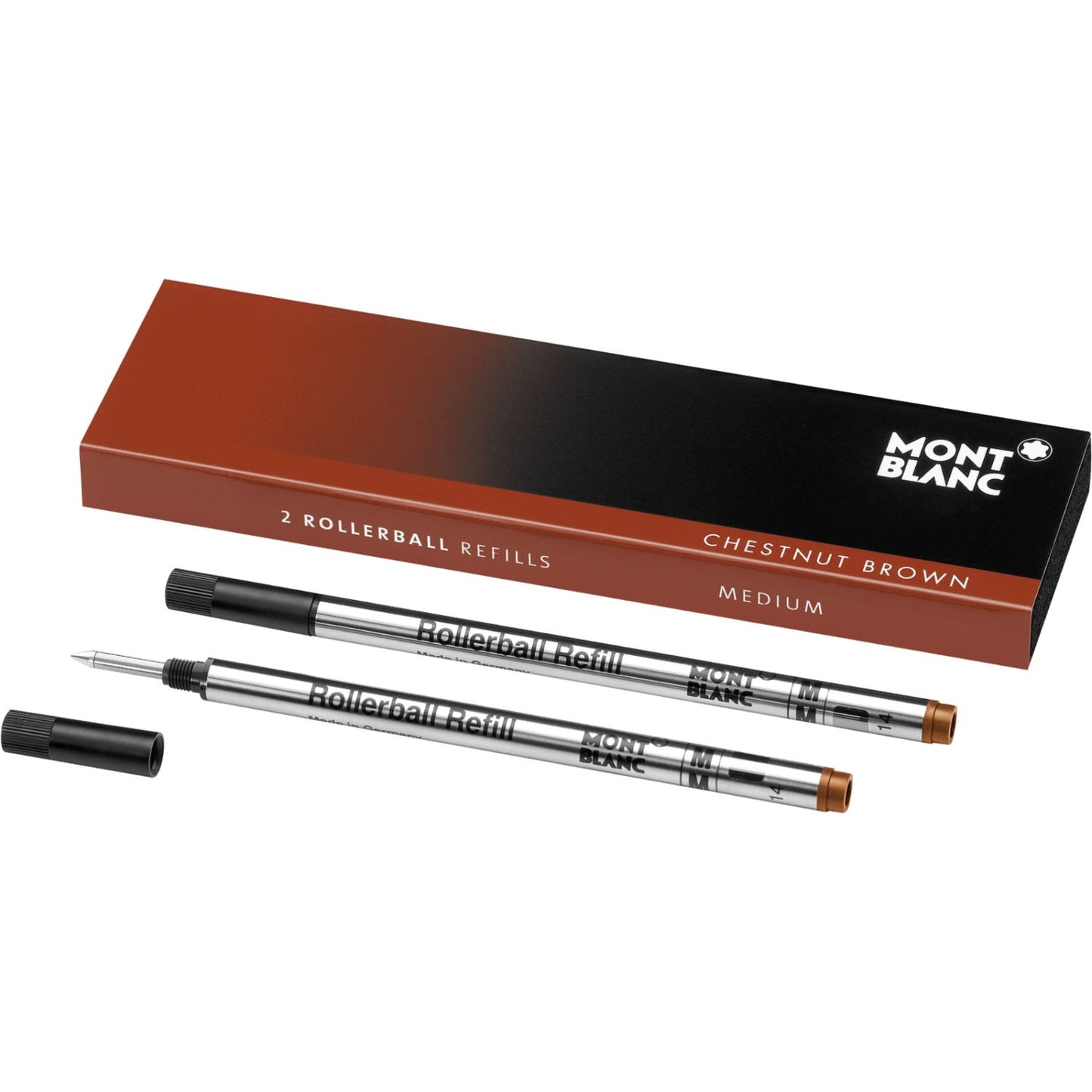 Montblanc Rollerball Medium Refill Pack of 2 Chestnut Brown 106930