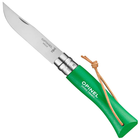 Opinel No.07 Bushwhacker Green Meadow Stainless Steel Pocket Knife with Lanyard 002210