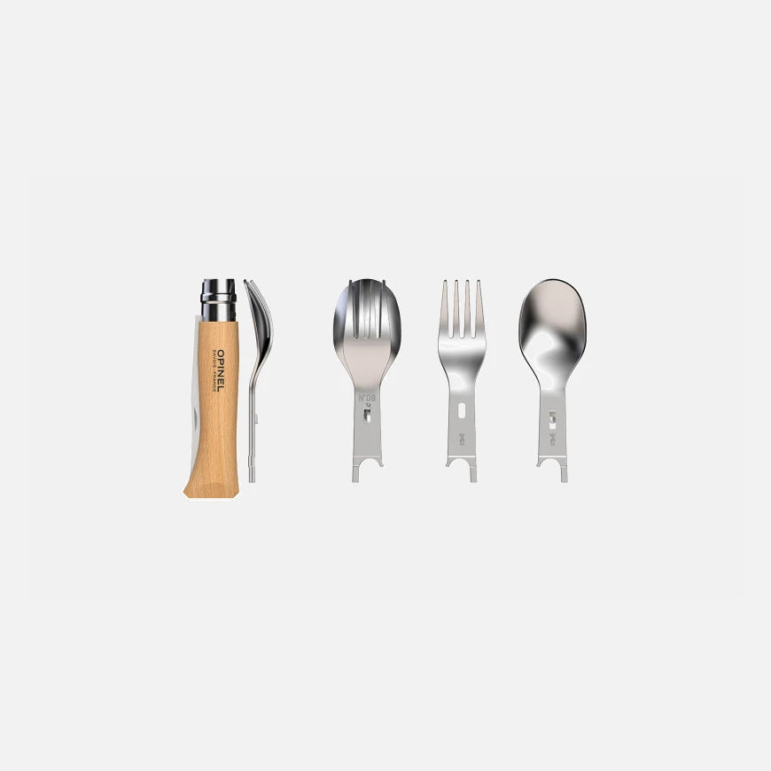 Opinel Picnic+ Cutlery Complete Set with No.08 Folding Knife 002500