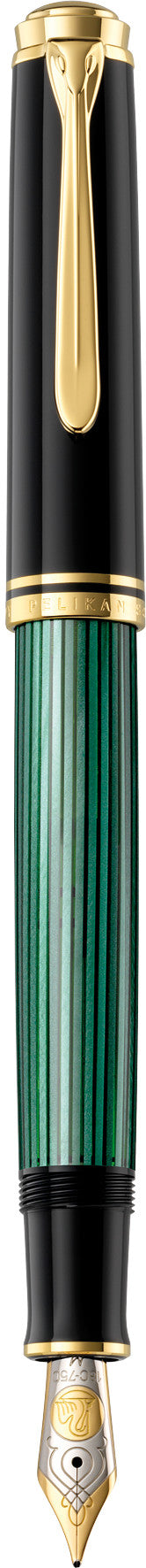 Pelikan M800 Souveraen Black/Green Fountain Pen With Gold, Fine 995704