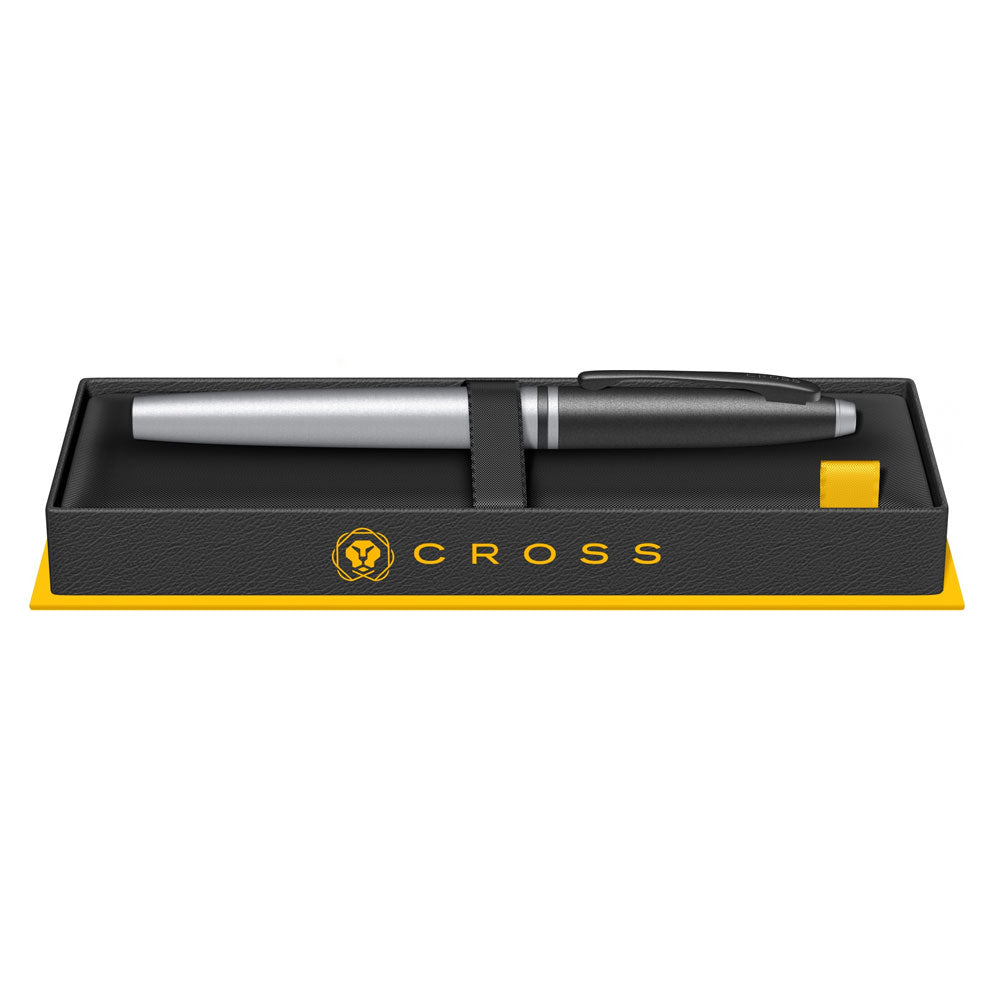 Cross Calais Matte Gray and Black Lacquer Stainless Steel Medium Nib Fountain Pen AT0116-26MJ