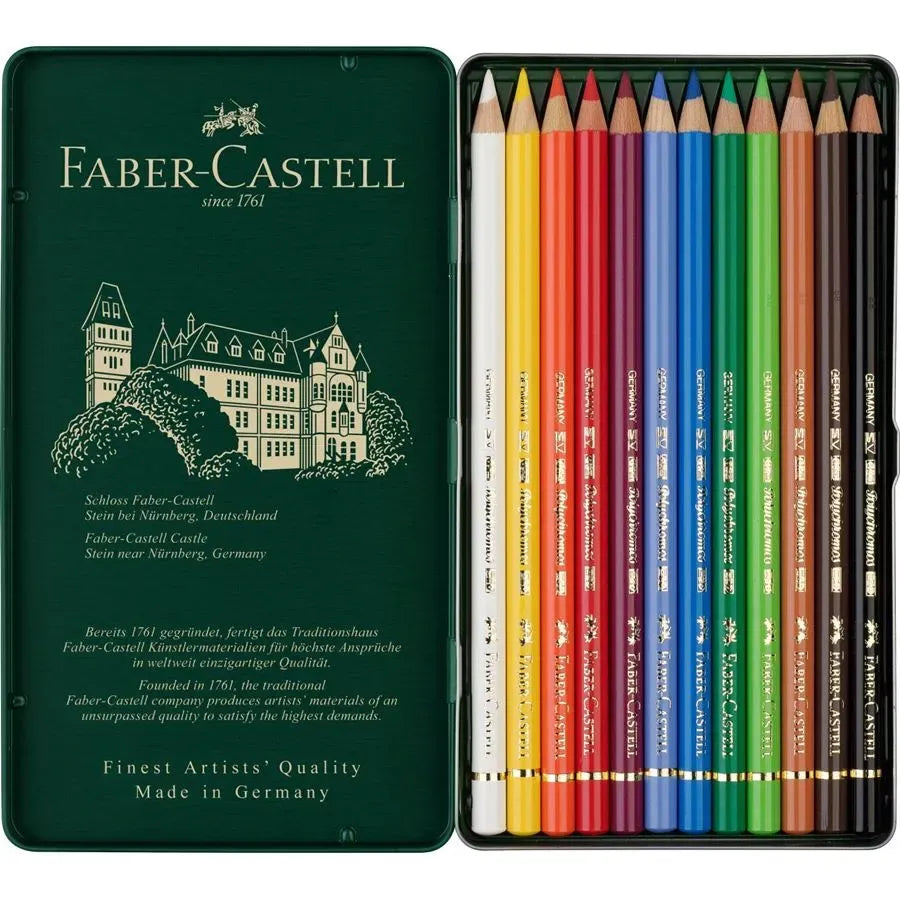 Faber-Castell Polychromos colour pencil tin of 12 110012